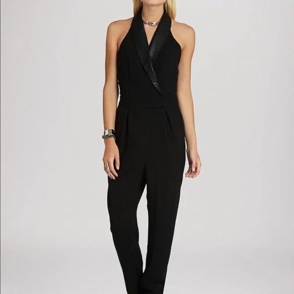 BCBGENERATION Women's Tuxedo Black Jumpsuit Size 6 NWT